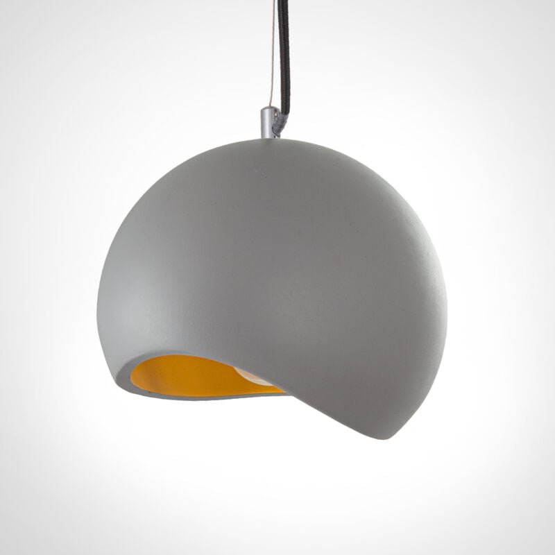 Luminaire à suspension , E27, luminaire pour séjour, salle à manger, cuisine, réglable en hauteur Béton Gris, Sans ampoules - Paco Home