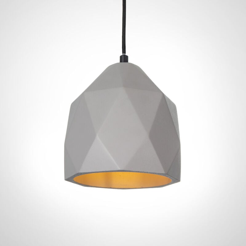 Luminaire à suspension , E27, luminaire pour séjour, salle à manger, cuisine, réglable en hauteur Béton Gris, Sans ampoules - Paco Home
