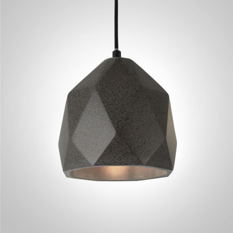 Paco Home Luminaire à suspension , E27, luminaire pour séjour, salle à manger, cuisine, réglable en hauteur Concrete-Sandstone-Black, Sans ampoules