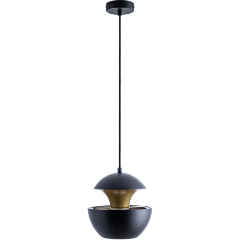Paco Home Luminaria Suspen. Colgante Mesa Comedor 1,5m Cable Textil Recortable Indirecta  Latón negro,  Ø20 cm