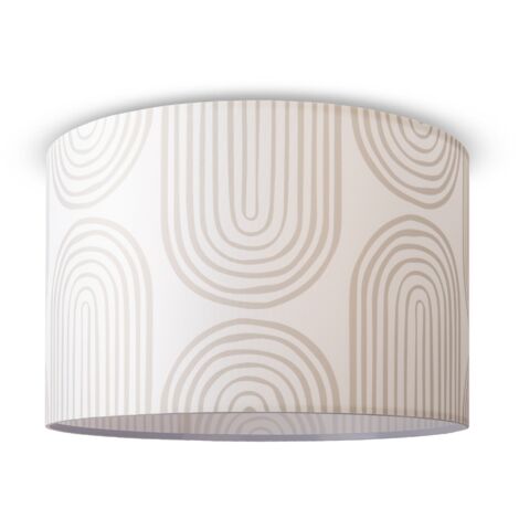 Paco Home Luminaria Techo Salón Colgante Mesa Comedor Pantalla Tela Moderna Abstracta Diseño 6 (Ø45,5 cm), Luz de techo - Blanco
