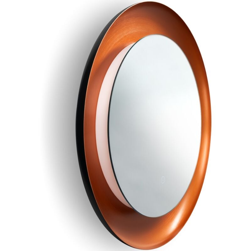 Miroir led avec éclairage lampe miroir interrupteur tactile lampe salle de bain Cuivre brossé, Ø60cm - Paco Home