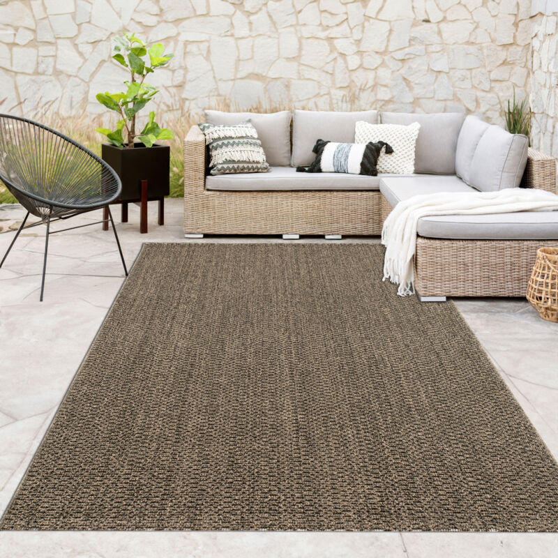 Paco Home - Outdoor Indoor Loop Teppich Wetterfest Terrasse Küche Natur Weiche Struktur Grün 80x150 Cm