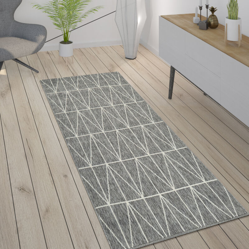 Paco Home - Outdoor Teppich Skandinavisch Wetterfest Modern & Pflegeleicht Für Innen & Außen 80x150 Cm, Grau