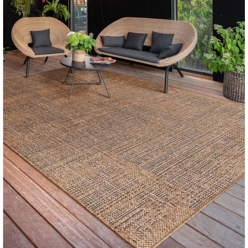 Paco Home Outdoor Teppich Wetterfest Modern Flachgewebe, Jute-optik Für Terrasse & Balkon 200x280 Cm, Beige 3