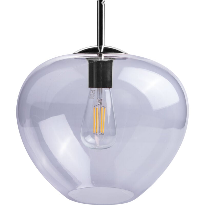 Plafonnier luminaire suspendu salon chambre réglable en hauteur verre E27 Sans ampoules, Chrome Clair - Paco Home