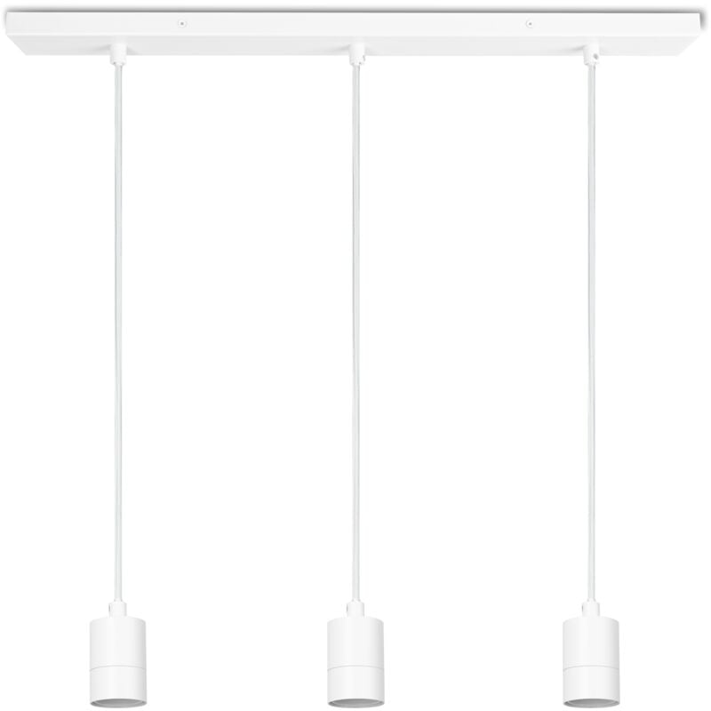 Plafonnier Salon Lampe De Salle à Manger Suspension Table à Manger Moderne Blanc, Lampe à 3 suspensions, 60cm - Paco Home