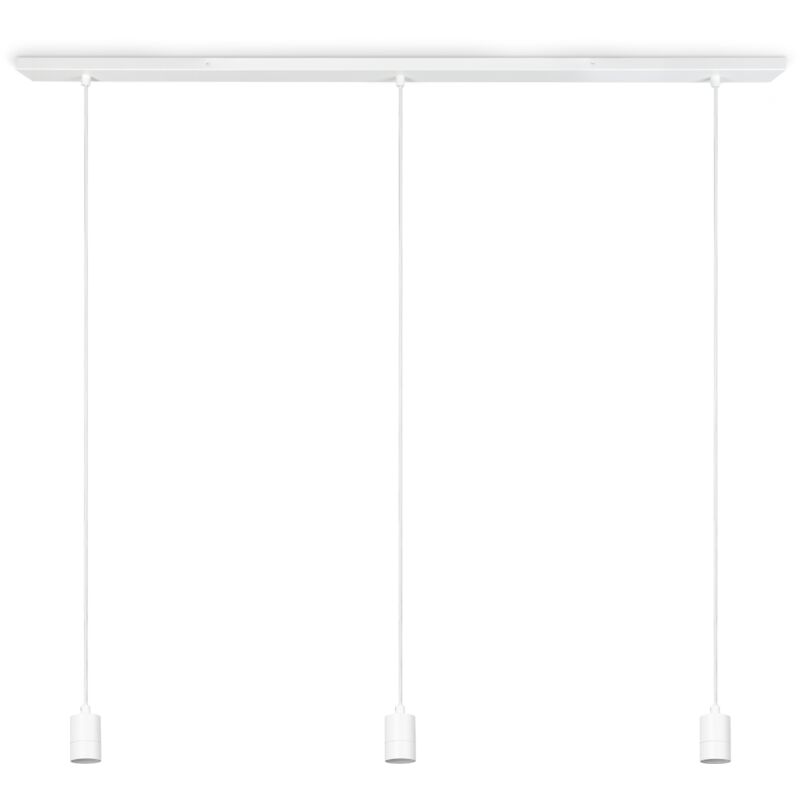 Plafonnier Salon Lampe De Salle à Manger Suspension Table à Manger Moderne Blanc, Lampe à 3 suspensions, 120cm - Paco Home