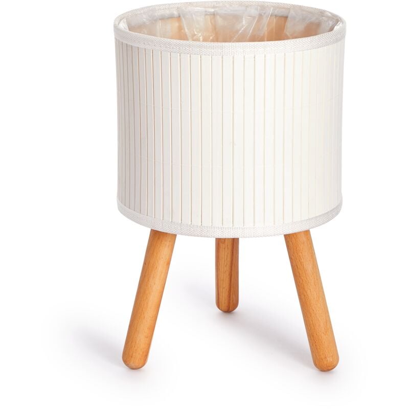 Paco Home Vaso Portavaso Grande Fioriera Interni Set Vaso Per Piante Vimini Intrecciato Fiori Legno Pellicola Blanc, 2pcs Set / Design 4