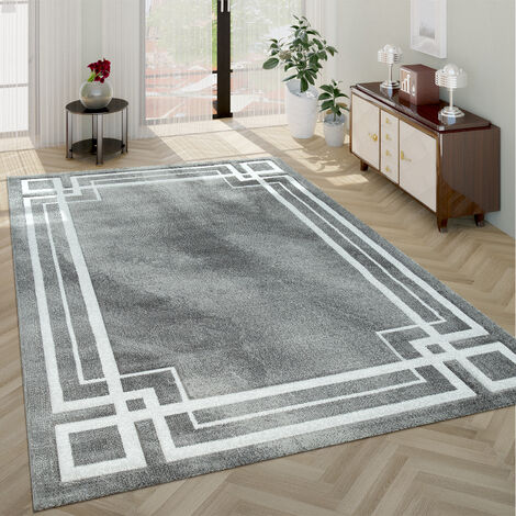 Paco Home Tappeto Soggiorno Moderno Filato Lucido A Righe Linee Pelo Corto  Mélange Grigio 80x150 cm