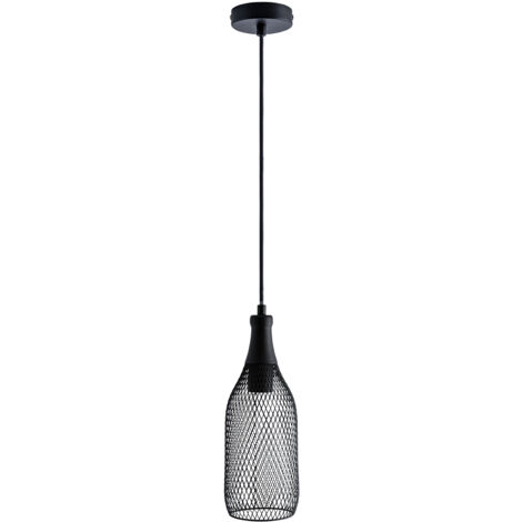 Paco Home Sospensione Lampada Plafone Sala Da Pranzo Luce Tavola Metallo 1,5m Regolabile  Nero,  Chiaro ST64 800 Lumen / 7W