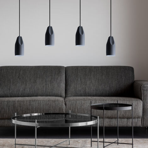 Paco Home Sospensione Plafone Sala Pranzo Lampada Cucina Sospesa Tavola Interno Bianco Grigio-Bianco, Design I + lampadina ST64 trasparente