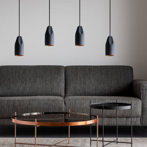 Paco Home Sospensione Plafone Sala Pranzo Lampada Cucina Sospesa Tavola Interno Oro  Grigio-Oro,  Design I + lampadina ST64 trasparente