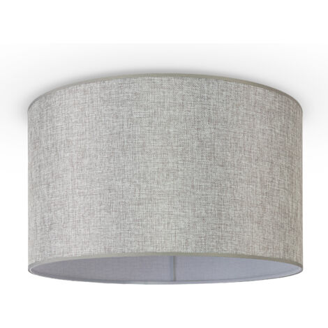 Paco Home Sospensione Soggiorno Plafone Stoffa Paralume Moderno Monocolore Rotondo Plafoniera - Bianca, Grigio (Ø45,5 cm)