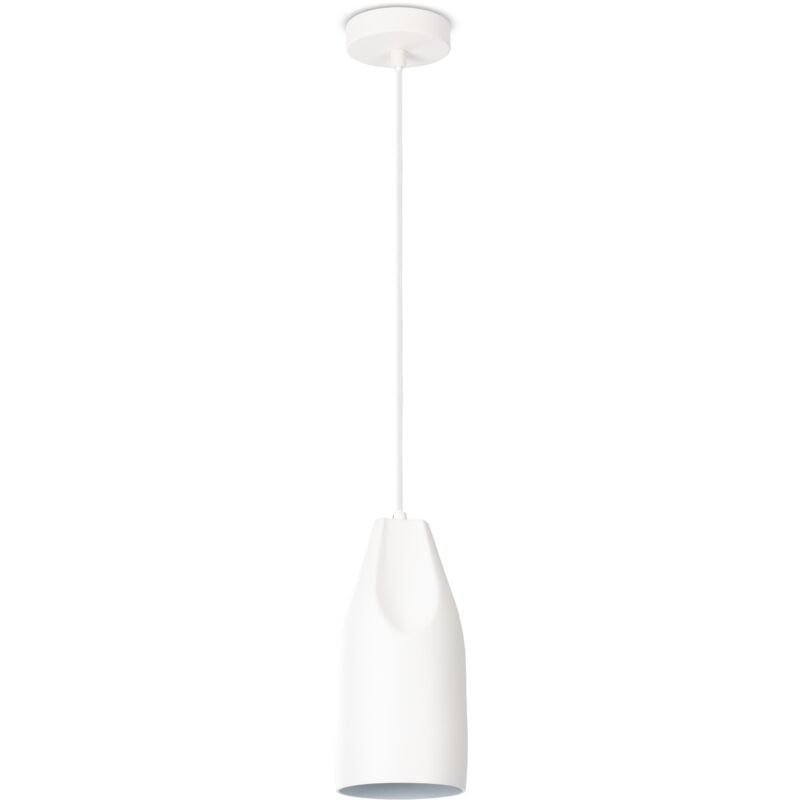 Image of Sospensione Soggiorno Tavolo Cucina 1,5m Cavo In Tessuto Industriale Luce a sospensione - Tipo 1, Bianco-Bianco - Paco Home