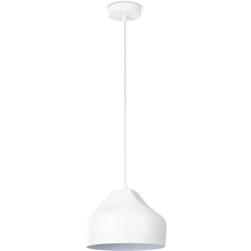 Image of Paco Home Sospensione Soggiorno Tavolo Cucina 1,5m Cavo In Tessuto Industriale Luce a sospensione - Tipo 2, Bianco-Bianco