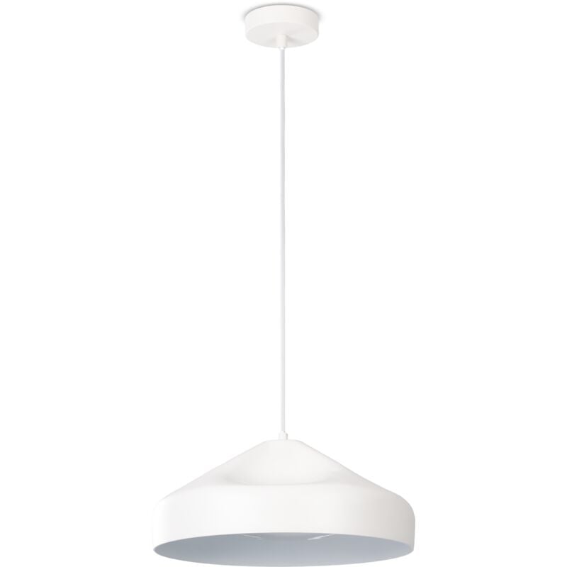 Image of Sospensione Soggiorno Tavolo Cucina 1,5m Cavo In Tessuto Industriale Luce a sospensione - Tipo 3, Bianco-Bianco - Paco Home