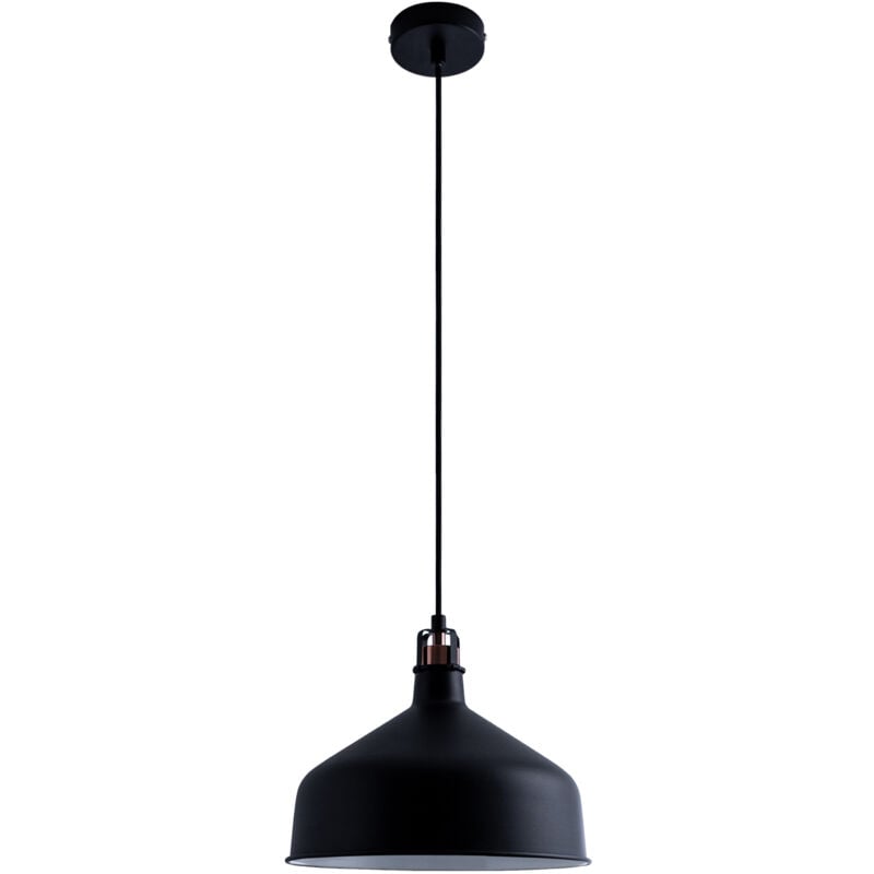 Suspension Lampe Cuisine Salle à Manger Lampe De Table à Manger Industriel Sans ampoules, Noir-Blanc-Cuivre - Paco Home