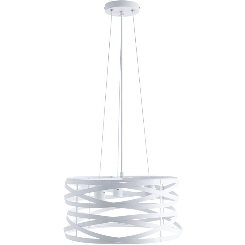 Suspension Lampe Suspendue Salle à Manger Métal Corbeille Ø40cm 3 Flammes Sans ampoules, Blanc - Paco Home