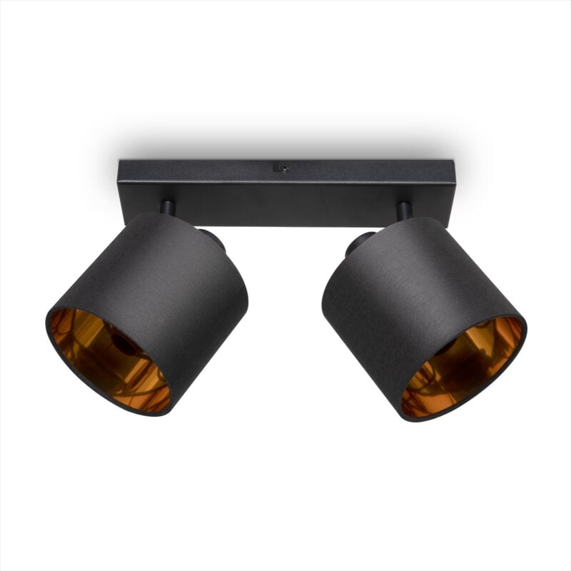 Suspension led Applique Plafonnier Salon Salle à Manger Chambre Uni E14 Noir - or, Applique murale 2xE14 - Paco Home