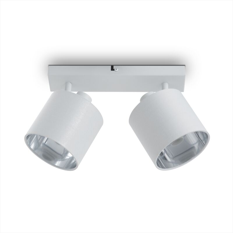 Suspension led Applique Plafonnier Salon Salle à Manger Chambre Uni E14 Blanc - Argent, Applique murale 2xE14 - Paco Home