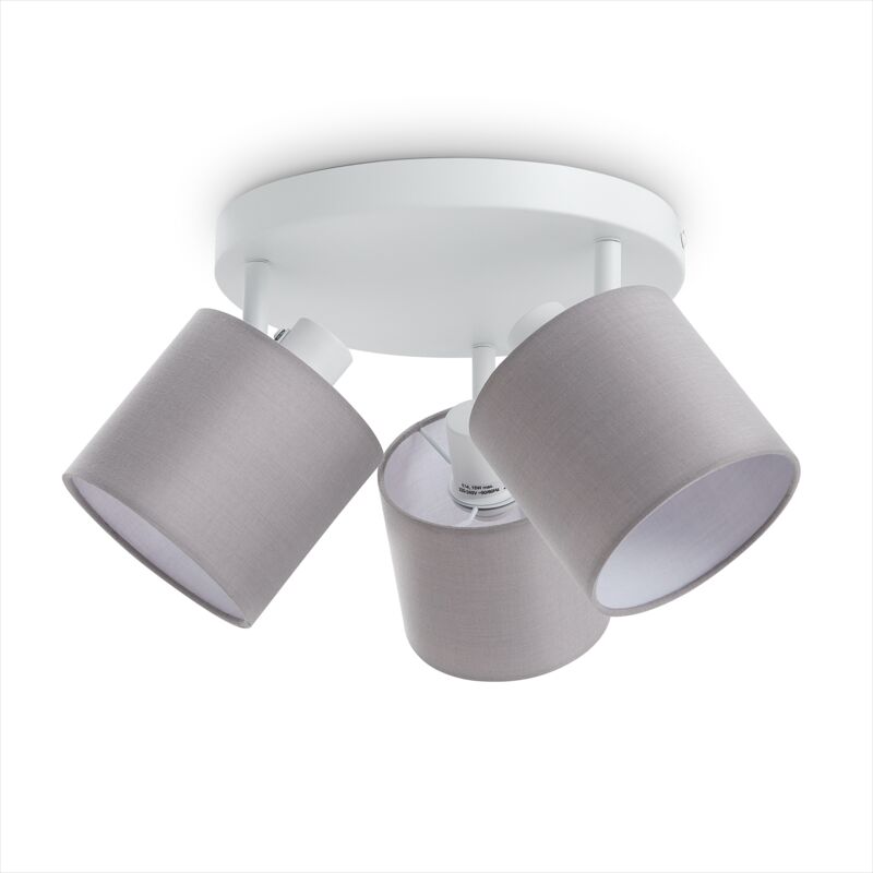 Suspension led Applique Plafonnier Salon Salle à Manger Chambre Uni E14 Gris - Blanc, Applique murale 3xE14 - Paco Home