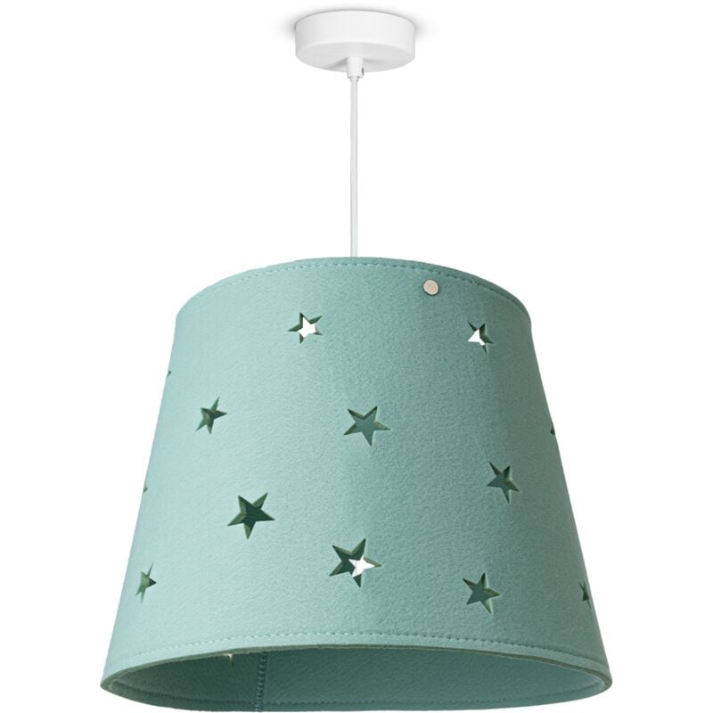 Lampe pour enfants Lampe pour enfants Suspension Tissu Étoiles Garçons Filles Lampe à suspension, Bleu - Paco Home