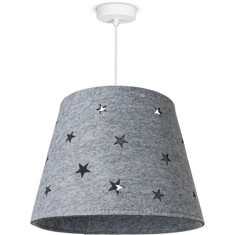 Lampe pour enfants Lampe pour enfants Suspension Tissu Étoiles Garçons Filles Lampe à suspension, Gris - Paco Home