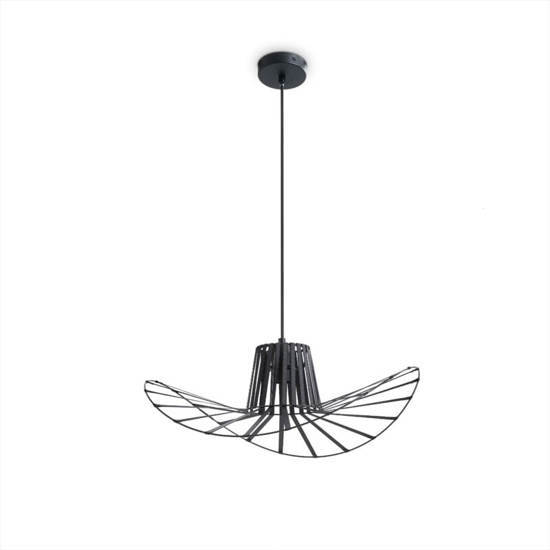 Paco Home - Suspension led Salon Salle à Manger Chambre Lampe Suspendue Moderne Élégant Lampe à suspension - Noir, Noir (Ø45 cm)