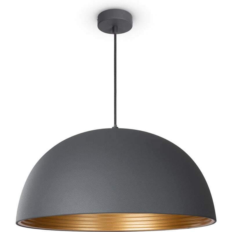 Suspension Salle à Manger Lampe Cuisine Lampe Table à Manger Industriel Moderne Suspension - Anthracite, Or (Ø40,5cm) - Paco Home