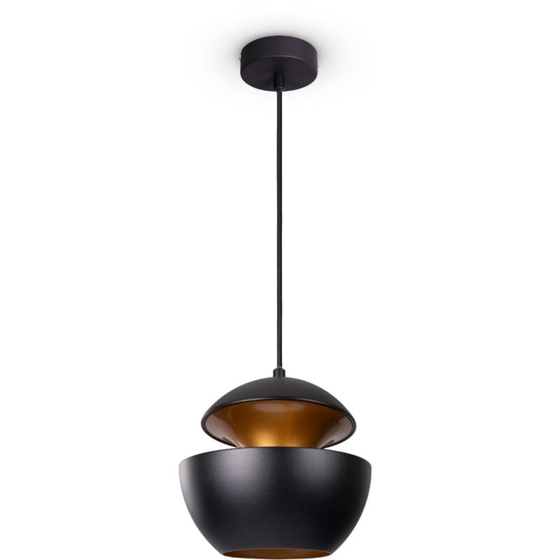 Suspension Salle à Manger Lampe Cuisine Lampe Table à Manger Industriel Moderne Lampe à suspension - Noir, Or (Ø20cm) - Paco Home