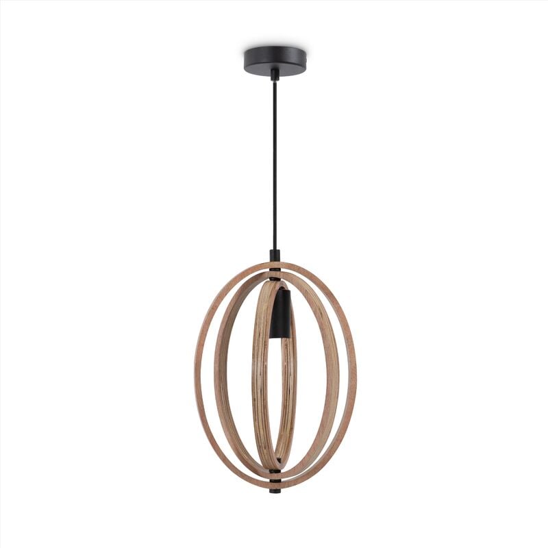 Suspension Déco Salon Luminaire Salle à Manger Lampe Chambre Bois E27 Bois, Lampe à suspension - Type 1 - Paco Home