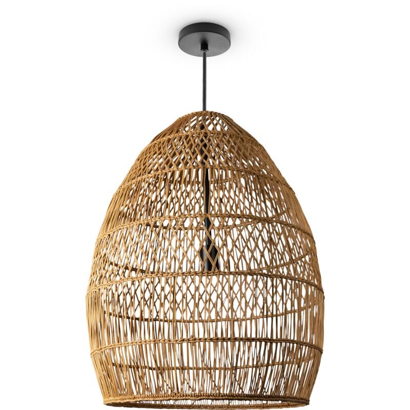 Suspension Salon Boho Lampes En Osier Rotin Lampe Suspendue Beige (Ø55 cm), Lampe à suspension - Type 3 - Paco Home