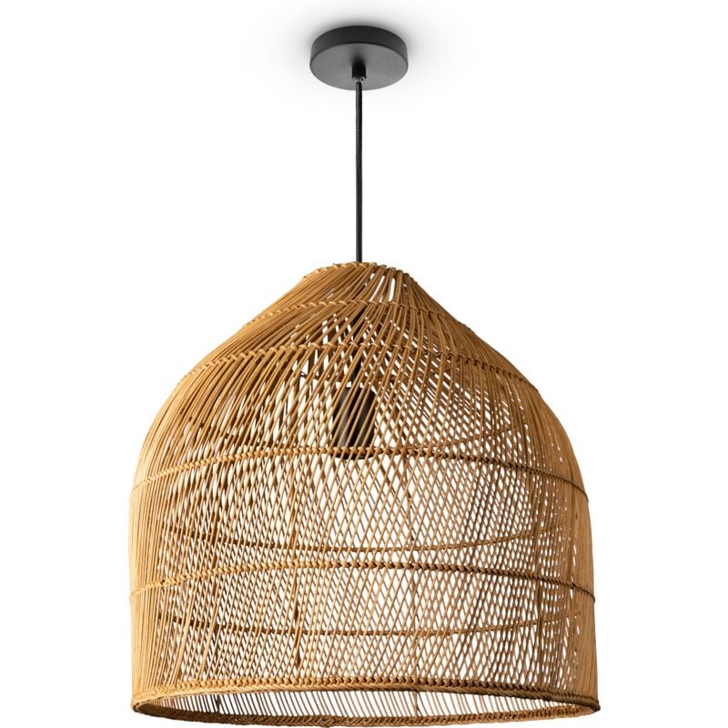 Suspension Salon Boho Lampes En Osier Rotin Lampe Suspendue Beige (Ø44 cm), Lampe à suspension - Type 1 - Paco Home