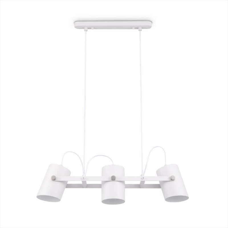 Suspension Salon Salle à Manger Lampe Suspendue Table à Manger Industriel Blanc 2, Suspension à 3 flamme - Paco Home