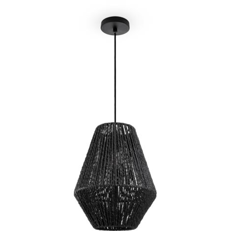 Paco Home Suspension Table À Manger Lampe Suspendue E27 Papier Boho Rotin