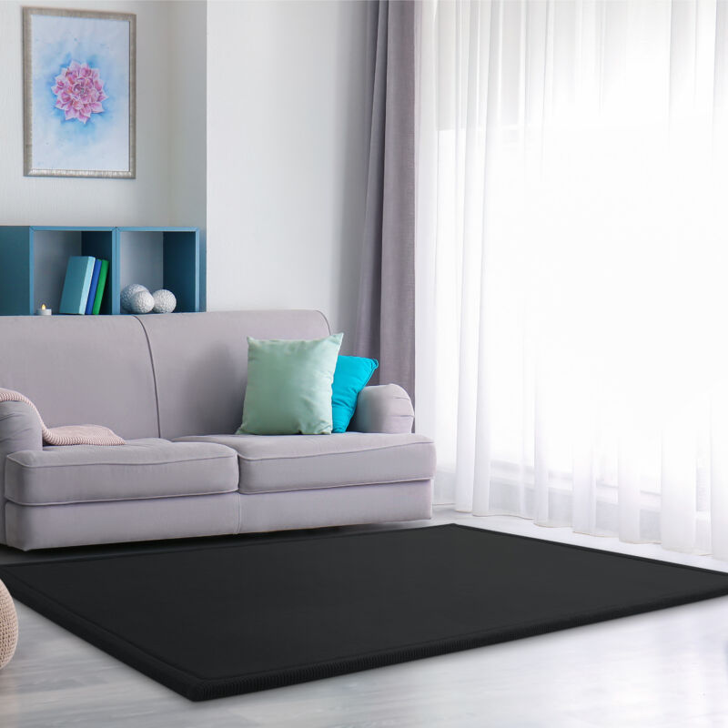 Tapis Chambre Enfant Bebe Fille Garcon Moelleux Antidérapant Moderne Noir, 200x280 cm - Paco Home