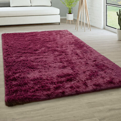 Paco Home Tapis De Salon Poils Longs Fausse Fourrure Shaggy Moelleux Monochrome
