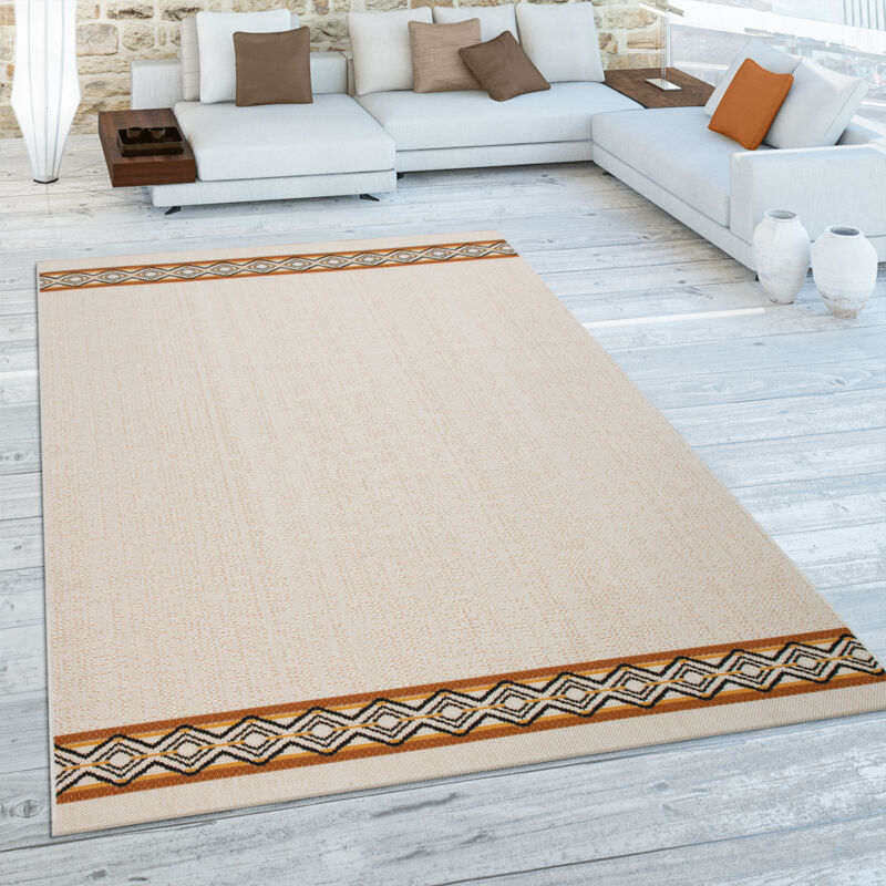 Paco Home - Tapis D'Extérieur Pour Terrasse Et Balcon, Motif Géométrique, Moderne, Beige 160x230 cm