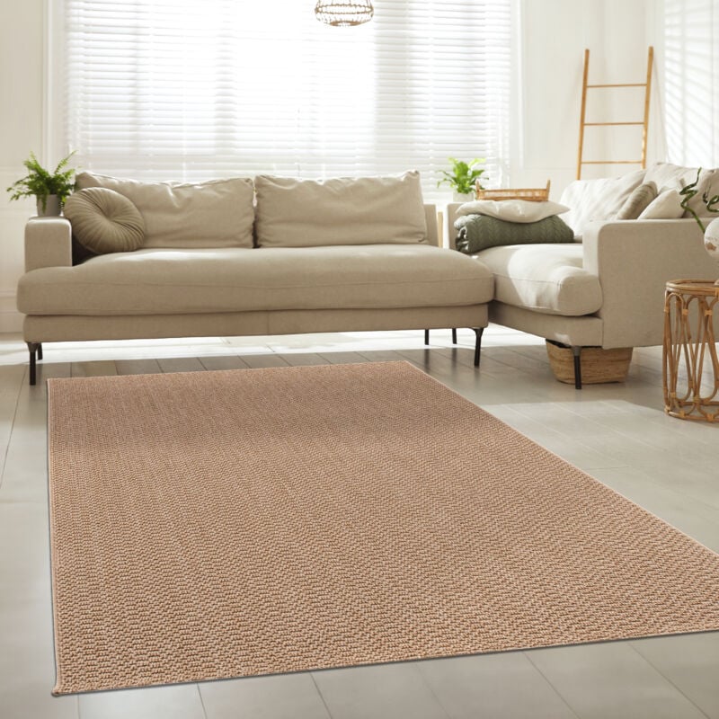 Paco Home - Tapis D'Extérieur Résistant Aux Intempéries Balcon Salon Uni Boho Beige 160x220 cm