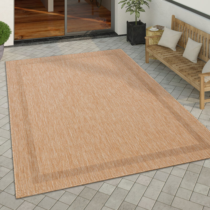 Paco Home - Tapis Exterieur Terrasse Balcon Tapis Cuisine Moderne Motif Geometrique Motif Abstrait Beige, 120x160 cm