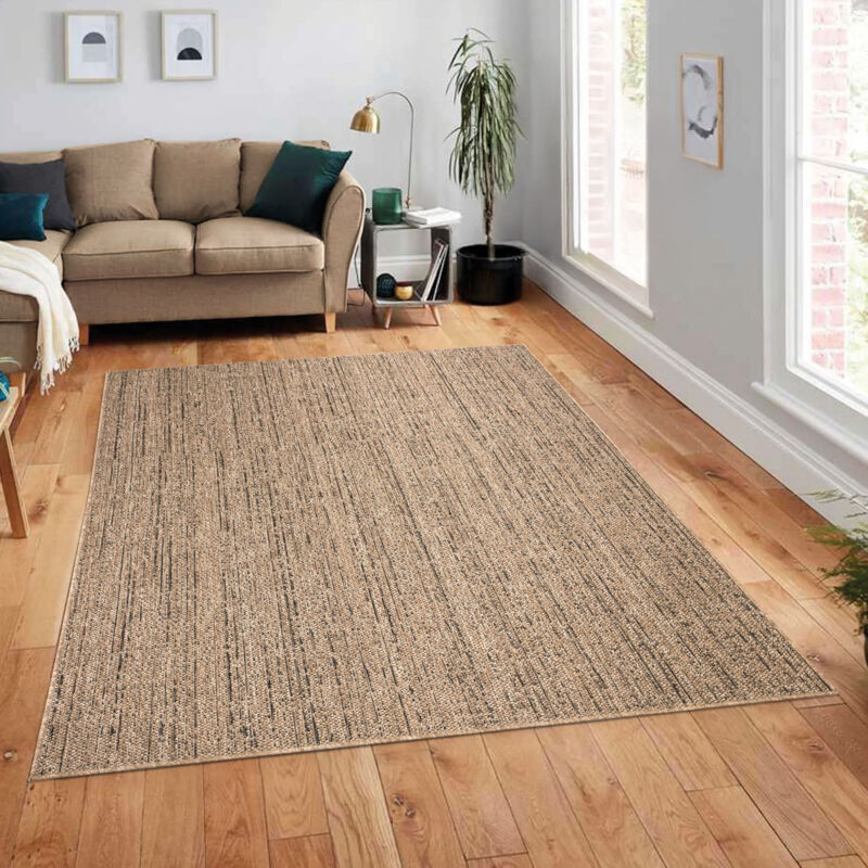 Paco Home - Tapis Exterieur Terrasse Salon Cuisine Lavable En Machine Motif Boho Uni 160x220 cm, Beige