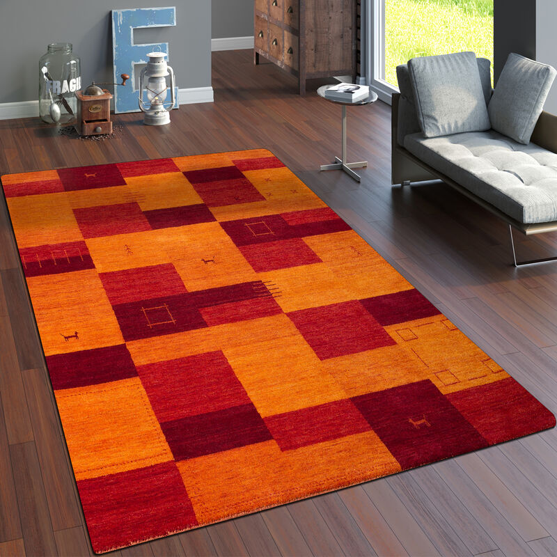 Paco Home - Tapis Salon Chambre Adulte Poils Ras Motif Ethnique Geometrique Tissé a La Main 120x170 cm, Terracotta