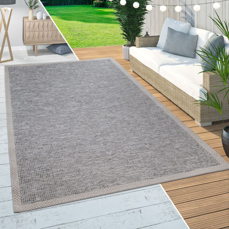Paco Home - Tapis Intérieur Extérieur Balcon Terrasse Cuisine Bordures Design Moderne Beige 200x350 cm