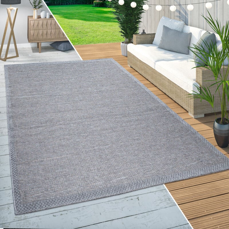 Paco Home - Tapis Intérieur Extérieur Balcon Terrasse Cuisine Design Bordures Moderne Beige 160x220 cm