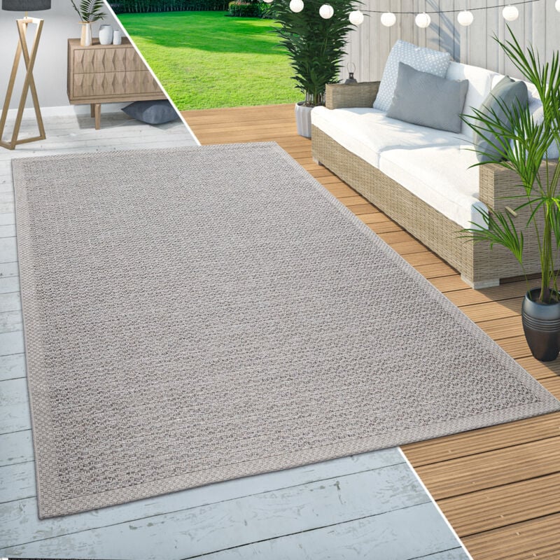 Paco Home - Tapis Intérieur & Extérieur Balcon Terrasse Cuisine Motif Vagues Moderne Beige 160x220 cm