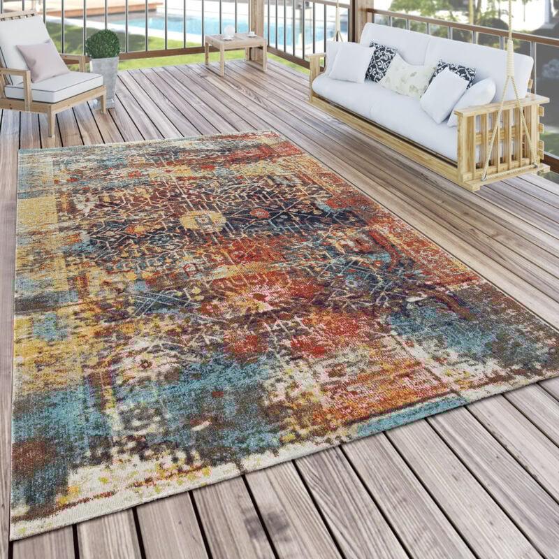 Paco Home - Tapis Intérieur Extérieur Moderne Design Nomade Terrasse Résistant Coloré 160x220 cm