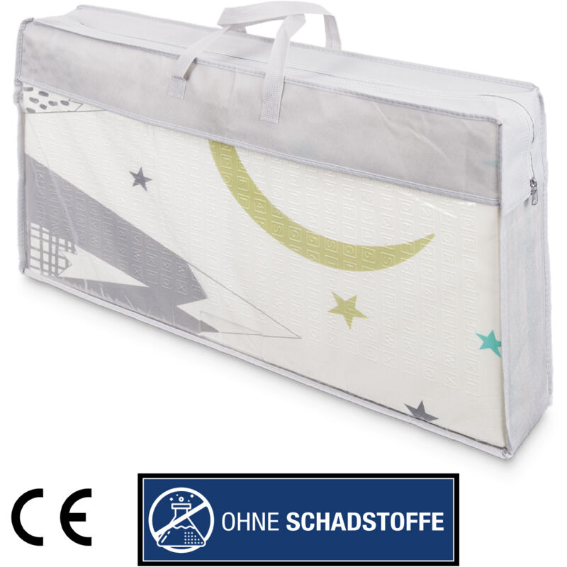 Tapis Jeu Enfant Bébé Lavable Animaux Nuages Réversible Étoiles Lune Blanc Gris 150x200 cm - Paco Home