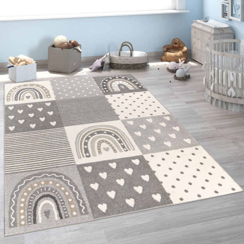 Tapis Pour Enfant Chambre D'Enfant Fille Garçon Différents Motifs Et Tailles 120x160 cm, Gris 4 - Paco Home
