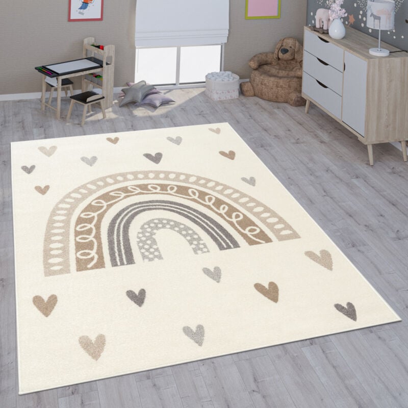 Tapis Pour Enfant Chambre D'Enfant Fille Garçon Différents Motifs Et Tailles 80x150 cm, Beige - Paco Home